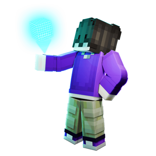 Knighty with a hologram cube